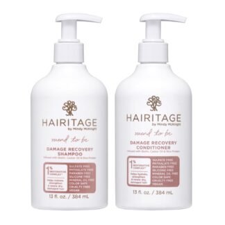Hairitage Biotin Damage Repair Shampoo and Conditioner Set - Thickening + Volumizing - Biotin Castor Oil + Rice Protein - Sulfate Free + Color Safe - Deep Conditioning Treatment...