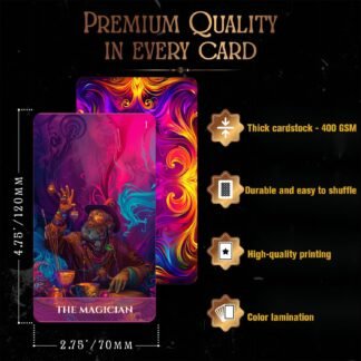 Han Yu Bowen Luminous Arcana Tarot Deck, 78 Tarot Cards with Guidebook, Psychedelic Tarot, Modern Mystic Design for Beginners, Professional Readers, Intuition, Divination, and...