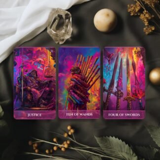 Han Yu Bowen Luminous Arcana Tarot Deck, 78 Tarot Cards with Guidebook, Psychedelic Tarot, Modern Mystic Design for Beginners, Professional Readers, Intuition, Divination, and...