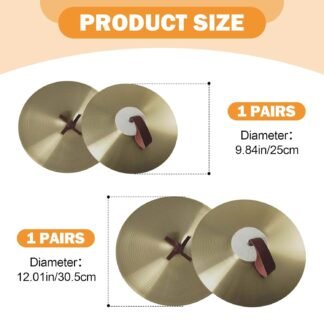 Hand Cymbals Percussion Instrument Hand Cymbals Alloy for Performance Party Beginner Professional Drum Players, 10inch