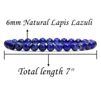 Handmade Gem Semi Precious Gemstone 6mm Round Beads Stretch Bracelet 7" Unisex