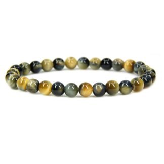 Handmade Gem Semi Precious Gemstone 6mm Round Beads Stretch Bracelet 7" Unisex