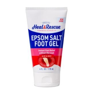 Heal&Rescue Epsom Salt Foot Gel, 4 Ounce, Soothing Relief for Painful, Tired, Aching Feet, Ditch the Foot Bath for Instant Relief