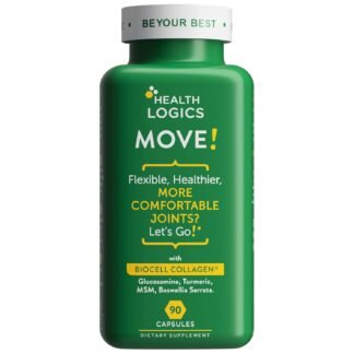 Health Logics Move! Healthy Joints with BioCell Collagen, Glucosamine, MSM, Vitamin C, Turmeric Extract 95% Curcuminoids, Boswellia Serrata | Support Joint Comfort | Non-GMO |...