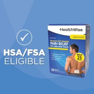 HealthWise 4% Lidocaine Pain Relief Patch | Maximum OTC Strength | 25-Count | 3.93” x 5.51” | Soothes Minor Aches and Pains | Odor Free | Topical Anesthetic | Easy to Apply...