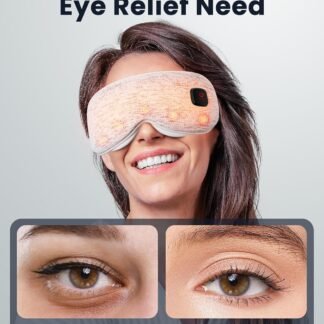 Heated Eye Mask - Cordless Eye Mask for Dry Eyes, FSA - HSA Eligible, Eye Relief, Improved Sleep, Washable Eye Heating pad for Travel and with Replaceable Shell (Gray)