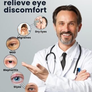 Heated Eye Mask - Cordless Eye Mask for Dry Eyes, FSA - HSA Eligible, Eye Relief, Improved Sleep, Washable Eye Heating pad for Travel and with Replaceable Shell (Gray)