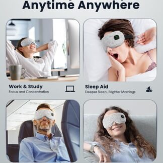 Heated Eye Mask - Cordless Eye Mask for Dry Eyes, FSA - HSA Eligible, Eye Relief, Improved Sleep, Washable Eye Heating pad for Travel and with Replaceable Shell (Gray)