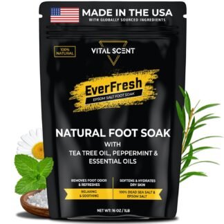 Heavy Duty Tea Tree Oil Foot Soak - Epsom Salt for Soaking for Odor & Footbath to Soften Calluses - Athletes Foot - Nail Discoloration - Relaxing Pedicure Soak - Dry Skin &...