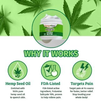 Hempvana Maximum Strength Relief Cream. Hemp Seed Oil for Muscles & Joints, AS SEEN ON TV, Odor-Free, Non-Greasy, Long-Lasting Relief