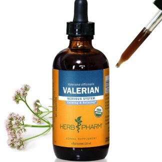 Herb Pharm Certified Organic Valerian Root Liquid Extract for Relaxation and Restful Sleep, Organic Cane Alcohol, 4 Ounce