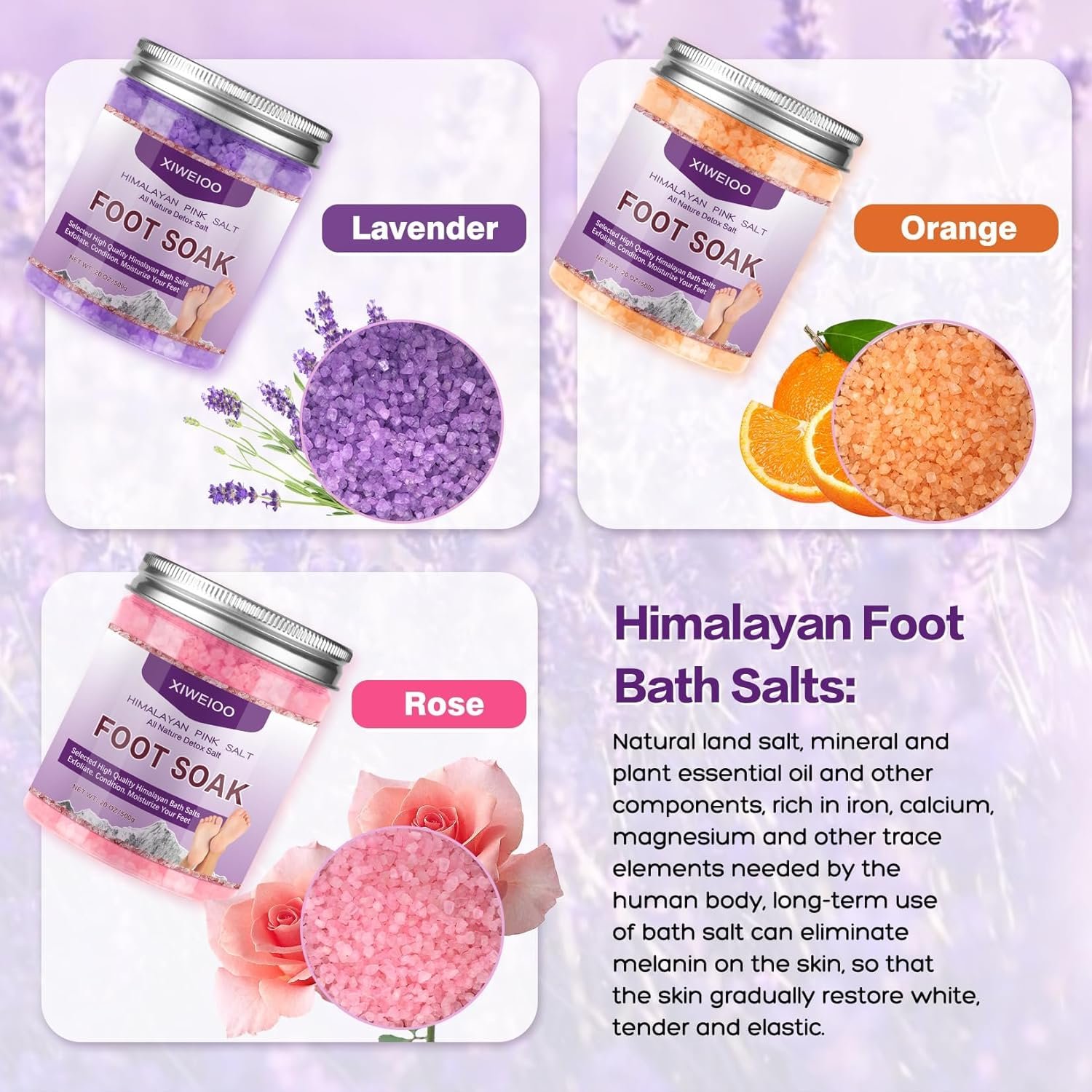 Himalayan Pink feet soka Salt 3 Set Kit Lavender Scent Orange Scent Rose Scent Foot Soak Salts with Epsom Set-Foot Athletes Foot spa ItchingFoot Bath Salt Tea Tree Oil Foot Care - lunas-mystic-emporium.com Himalayan Pink feet soka Salt 3 Set Kit Lavender Scent Orange Scent Rose Scent Foot Soak Salts with Epsom Set-Foot Athletes Foot spa Itching,Foot Bath Salt Tea Tree Oil Foot Care