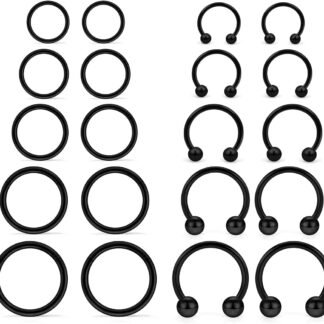 Hoeudjo 16G Stainless Steel Hinged Clicker Segment Septum Rings Horseshoe Earring Nose Lip Ring Hoop Cartilage Tragus Daith Helix Sleeper Earrings Body Piercing Jewelry 8mm-16mm - lunas-mystic-emporium.com Hoeudjo 16G Stainless Steel Hinged Clicker Segment Septum Rings Horseshoe Earring Nose Lip Ring Hoop Cartilage Tragus Daith Helix Sleeper Earrings Body Piercing Jewelry 8mm-16mm