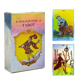 Holographic Tarot Deck - 78 Laser Color-Shifting Cards, Beginner-Friendly Divination Tool for Family & New Readers