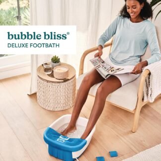 HoMedics Bubble Bliss Deluxe Foot Spa with Heat Massaging Arch, 3 Acupressure Attachments, Splash Guard, Raised Nodes Creates Bubbles, Improves Circulation, Soothe Tired Muscles