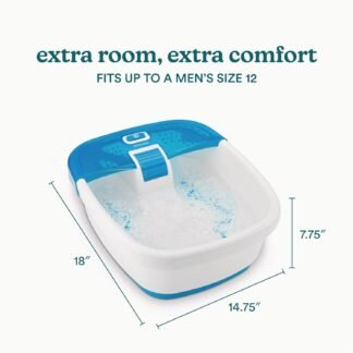 HoMedics Bubble Bliss Deluxe Foot Spa with Heat Massaging Arch, 3 Acupressure Attachments, Splash Guard, Raised Nodes Creates Bubbles, Improves Circulation, Soothe Tired Muscles
