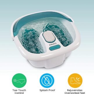 HoMedics Bubble Spa Elite Footbath, 2-in-1 Removable Pedicure Center, Toe-Touch Control, Easy Tote Handle No-Splash, FB-450H