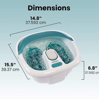 HoMedics Bubble Spa Elite Footbath, 2-in-1 Removable Pedicure Center, Toe-Touch Control, Easy Tote Handle No-Splash, FB-450H