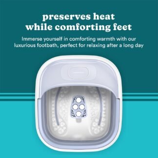 HoMedics Smart Space Essential Collapsible Footbath, Invigorating Bubble Massage, Heatkeep Technology, Patented Collapsible Design, Safety-Lock System, Safe for Bath Salts, Bath...
