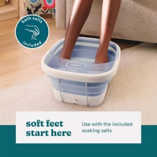 HoMedics Smart Space Essential Collapsible Footbath, Invigorating Bubble Massage, Heatkeep Technology, Patented Collapsible Design, Safety-Lock System, Safe for Bath Salts, Bath...