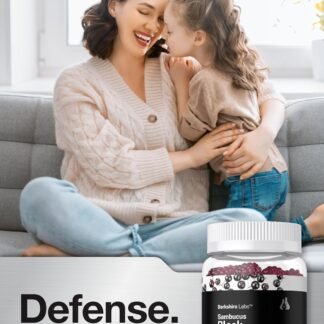 Horbaach Sambucus Black Elderberry Gummies | 60 Count | with Zinc and Vitamin C | Vegan, Non-GMO, Gluten Free Extract for Adults | Berry Flavor | by Berkshire Labs