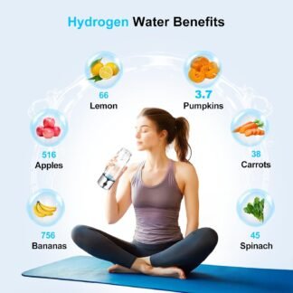 Hydrogen Water Generator Bottles, Hydrogenated Water Bottle with SPE PEM Technology, 460ml(16OZ) Hydrogen Water Bottle Generator for Home, Office, and Travel-Certified H2...