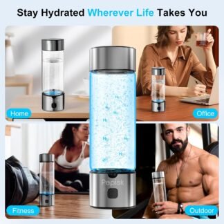 Hydrogen Water Generator Bottles, Hydrogenated Water Bottle with SPE PEM Technology, 460ml(16OZ) Hydrogen Water Bottle Generator for Home, Office, and Travel-Certified H2...