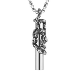HZMAN Stainless Steel Whistle Necklace for Men Women, 80 Decibel Sports Dog Outdoor Whistle Adventure Gift