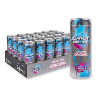I.CANDY ZERO Energy Drink 24 Pack Caffeine Free, Zero Sugar Zero Calorie Bulk Energy Drinks, 250mg Cognizin Citicoline, No Caffeine Mental Focus Energy Case