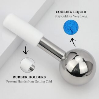 Ice Globes for Face & Eyes - Unbreakless Stainless Steel Cryo Sticks Facial Massage Tools Cold Therapy Cooling Globes to Reduce Puffiness, Wrinkles, Dark Circles Spa &...