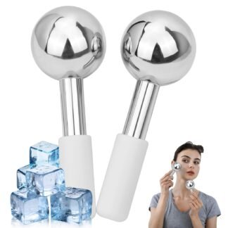 Ice Globes for Face & Eyes - Unbreakless Stainless Steel Cryo Sticks Facial Massage Tools Cold Therapy Cooling Globes to Reduce Puffiness, Wrinkles, Dark Circles Spa &...