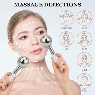 Ice Globes for Face & Eyes - Unbreakless Stainless Steel Cryo Sticks Facial Massage Tools Cold Therapy Cooling Globes to Reduce Puffiness, Wrinkles, Dark Circles Spa &...