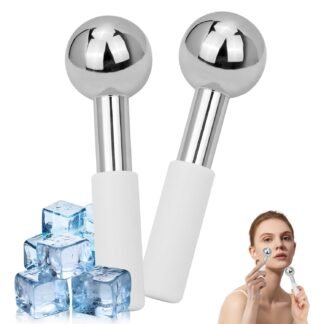 Ice Globes for Face & Eyes - Unbreakless Stainless Steel Cryo Sticks Facial Massage Tools Cold Therapy Cooling Globes to Reduce Puffiness, Wrinkles, Dark Circles Spa &...