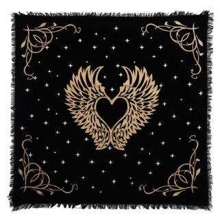 Indian Consigners Altar Cloth Angel Wings Gold Silver 36x36 Inches Square Spiritual Cloth