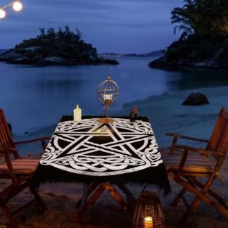 Indian Consigners Altar Cloth Celtic Pentagram Witchcraft Alter Tarot Spread Top Cloth Wiccan Square Spiritual 36 by 36 Sacred Cloth (Celtic Pentagram Silver)