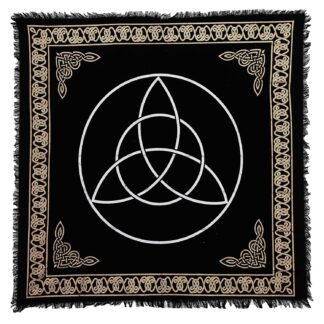 Indian Consigners Altar Cloth Celtic Pentagram Witchcraft Alter Tarot Spread Top Cloth Wiccan Square Spiritual 36 by 36 Sacred Cloth (Celtic Pentagram Silver)