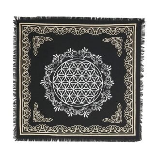 Indian Consigners Altar Cloth Celtic Pentagram Witchcraft Alter Tarot Spread Top Cloth Wiccan Square Spiritual 36 by 36 Sacred Cloth (Celtic Pentagram Silver)