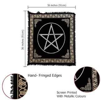 Indian Consigners Altar Cloth Pentagram Witchcraft Alter Tarot Spread Wiccan Square Spiritual 36 by 36 Sacred