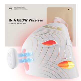 INIA Red Light Therapy Mask for Face, Glow Wireless LED Face Mask Light Therapy with Near-Infrared Red Light (NIR), Rechargeable and Ergonomic Design for Home & Travel