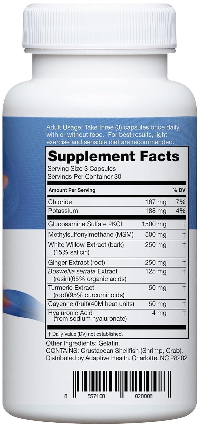 Instaflex Joint Support Supplement - Clinically Studied Joint Relief Blend of Glucosamine MSM White Willow Turmeric Ginger Cayenne Hyaluronic Acid - 90 Capsules - lunas-mystic-emporium.com Instaflex Joint Support Supplement - Clinically Studied Joint Relief Blend of Glucosamine, MSM, White Willow, Turmeric, Ginger, Cayenne, Hyaluronic Acid - 90 Capsules