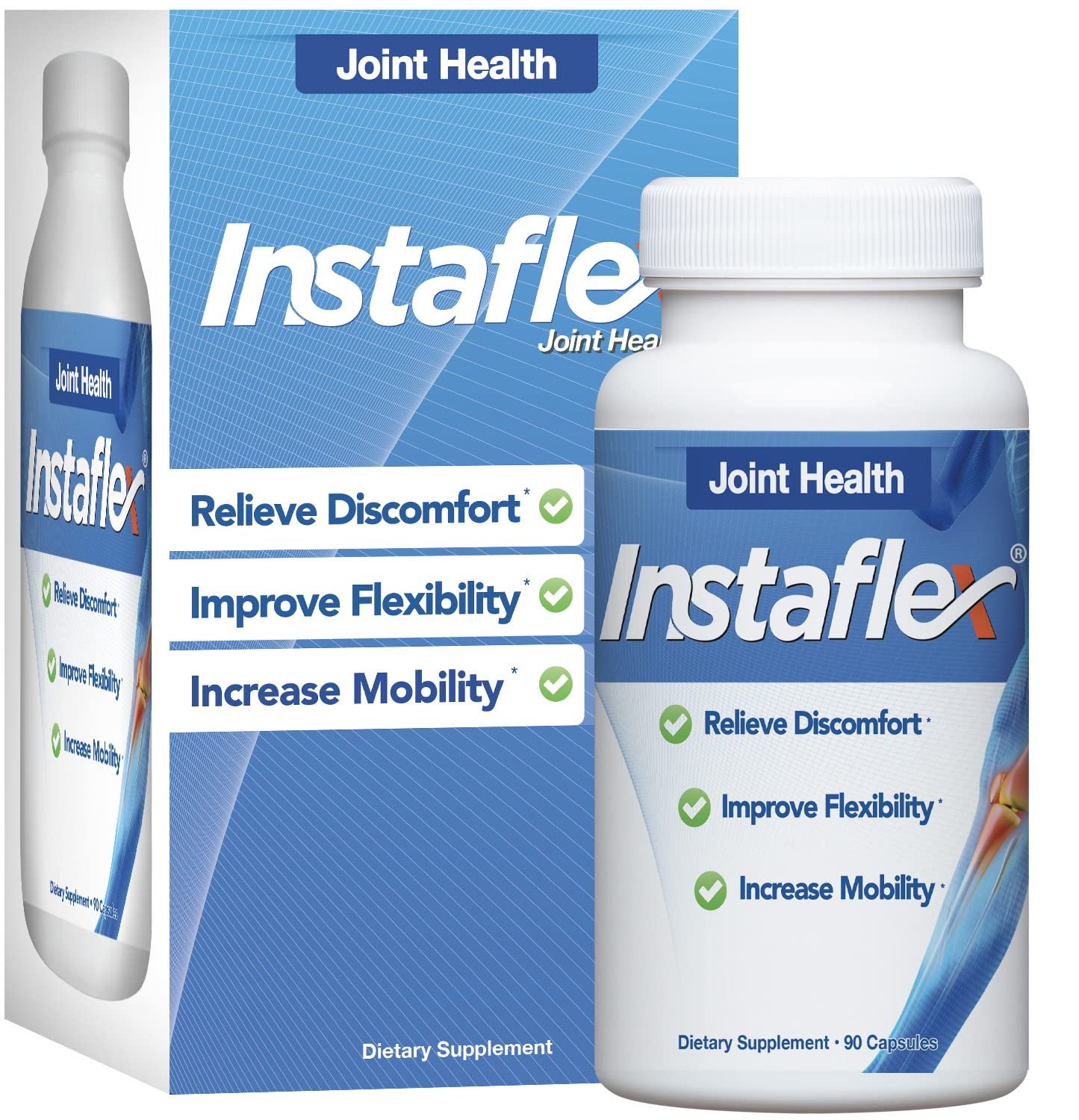 Instaflex Joint Support Supplement - Clinically Studied Joint Relief Blend of Glucosamine MSM White Willow Turmeric Ginger Cayenne Hyaluronic Acid - 90 Capsules - lunas-mystic-emporium.com Instaflex Joint Support Supplement - Clinically Studied Joint Relief Blend of Glucosamine, MSM, White Willow, Turmeric, Ginger, Cayenne, Hyaluronic Acid - 90 Capsules