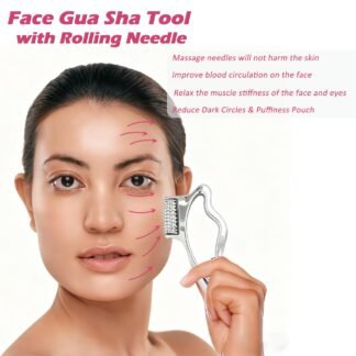 iunxkmi Gua Sha Tool for Face & Eye, Stainless Steel Facial Massage Tool - Depuff & Lifting, Promot Lymphatic Drainage