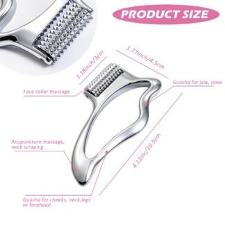 iunxkmi Gua Sha Tool for Face & Eye, Stainless Steel Facial Massage Tool - Depuff & Lifting, Promot Lymphatic Drainage