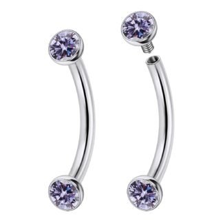 Jenxnjsjo F136 Titanium 16g 6/8/10mm Eyebrow/Rook/Snug/Vertical-Labret/VCH/Snake-Eyes/Anti-Tragus/Christina/Daith/Belly-Button/Bridge/Hood/Surface Curved Barbell Piercing...
