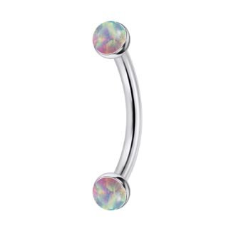 Jenxnjsjo F136 Titanium 16g 6/8/10mm Opal Eyebrow/Rook/Snug/Vertical-Labret/VCH/Snake-Eyes/Anti-Tragus/Christina/Daith/Belly-Button/Bridge/Hood/Surface Curved Barbell Piercing...