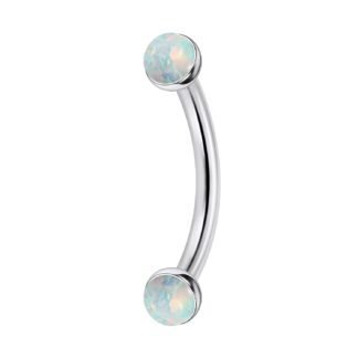 Jenxnjsjo F136 Titanium 16g 6/8/10mm Opal Eyebrow/Rook/Snug/Vertical-Labret/VCH/Snake-Eyes/Anti-Tragus/Christina/Daith/Belly-Button/Bridge/Hood/Surface Curved Barbell Piercing...