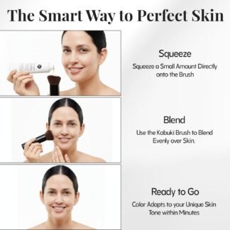 Jerome Alexander My Color Self-Adjusting Foundation Hydrating Lightweight Face Makeup Skincare-Infused with Kabuki Brush Medium 1 oz - lunas-mystic-emporium.com Jerome Alexander My Color Self-Adjusting Foundation, Hydrating & Lightweight Face Makeup, Skincare-Infused, with Kabuki Brush, Medium, 1 oz