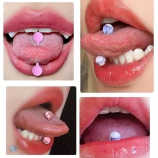 Jewseen 5PCS Tongue Barbells 14G Acrylic tongue piercing jewelry Candy Color tounge bars tongue piercing jewelry tongue rings for women