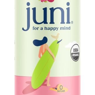 Juni Sparkling Adaptogen Drink with Ashwagandha, Lion’s Mane & Reishi Mushrooms, Zero Sugar, 5 Calories, Organic, Tropical 12 Fl Oz