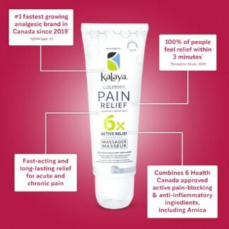 Kalaya Pain Relief Cream with Arnica – Fast-Acting Joint & Muscle Pain Relief – 6 Natural Ingredients – No-Mess Applicator – RMT-Inspired Design – Dermatologist Tested – 4.2 oz